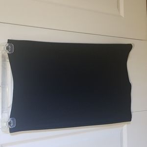 Knee length black skirt